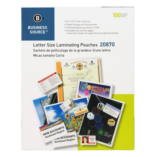 LetterSize Laminating Pouches 9" x 11.5" 3 Mil 100 Pouches per